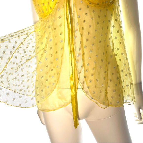 36C VS Victoria’s Secret Sexy little things Yellow Chemise Costume Lingerie Slip - Picture 8 of 16